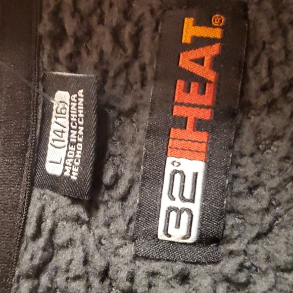 32° Heat Jacket Boys Size Large 14 / 16 Grey Cozy Gray Sherpa Fleece Jacket Zip - Picture 7 of 13